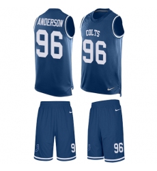 Men's Nike Indianapolis Colts #96 Henry Anderson Limited Royal Blue Tank Top Suit NFL Jersey