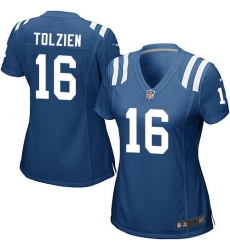 Women's Nike Indianapolis Colts #16 Scott Tolzien Game Royal Blue Team Color NFL Jersey