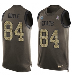 Men's Nike Indianapolis Colts #84 Jack Doyle Limited Green Salute to Service Tank Top NFL Jersey