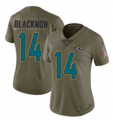 Women's Nike Jacksonville Jaguars #14 Justin Blackmon Limited Olive 2017 Salute to Service NFL Jersey