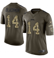 Youth Nike Jacksonville Jaguars #14 Justin Blackmon Elite Green Salute to Service NFL Jersey