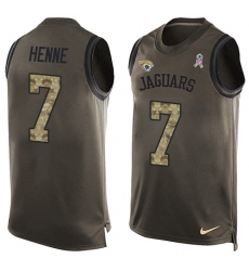 Men's Nike Jacksonville Jaguars #7 Chad Henne Limited Green Salute to Service Tank Top NFL Jersey