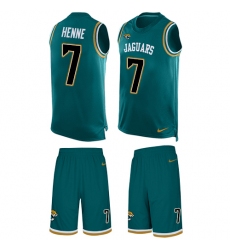 Men's Nike Jacksonville Jaguars #7 Chad Henne Limited Teal Green Tank Top Suit NFL Jersey