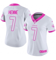 Women's Nike Jacksonville Jaguars #7 Chad Henne Limited White/Pink Rush Fashion NFL Jersey