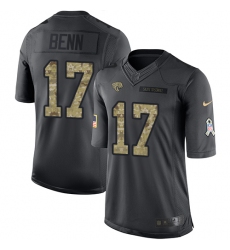 Men's Nike Jacksonville Jaguars #17 Arrelious Benn Limited Black 2016 Salute to Service NFL Jersey
