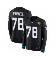 Men's Nike Jacksonville Jaguars #78 Jermey Parnell Limited Black Therma Long Sleeve NFL Jersey