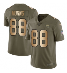 Youth Nike Jacksonville Jaguars #88 Allen Hurns Limited Olive/Gold 2017 Salute to Service NFL Jersey