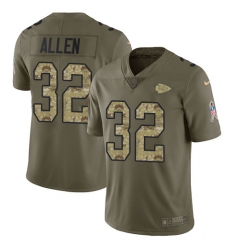 Men's Nike Kansas City Chiefs #32 Marcus Allen Limited Olive/Camo 2017 Salute to Service NFL Jersey