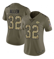 Women's Nike Kansas City Chiefs #32 Marcus Allen Limited Olive/Camo 2017 Salute to Service NFL Jersey