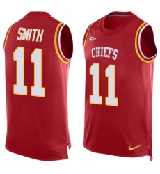 Men's Nike Kansas City Chiefs #11 Alex Smith Limited Red Player Name & Number Tank Top NFL Jersey