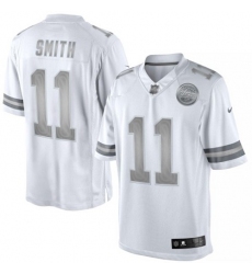 Men's Nike Kansas City Chiefs #11 Alex Smith Limited White Platinum NFL Jersey