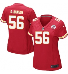 Women's Nike Kansas City Chiefs #56 Derrick Johnson Game Red Team Color NFL Jersey