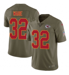 Youth Nike Kansas City Chiefs #32 Spencer Ware Limited Olive 2017 Salute to Service NFL Jersey