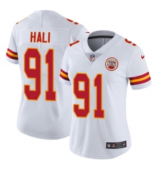 Women's Nike Kansas City Chiefs #91 Tamba Hali White Vapor Untouchable Limited Player NFL Jersey