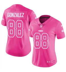 Women's Nike Kansas City Chiefs #88 Tony Gonzalez Limited Pink Rush Fashion NFL Jersey