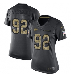 Women's Nike Kansas City Chiefs #92 Tanoh Kpassagnon Limited Black 2016 Salute to Service NFL Jersey